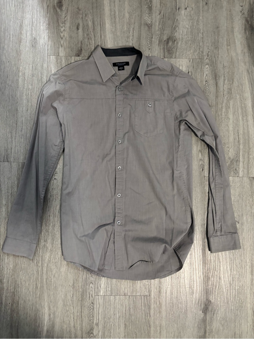 Structure Gray Men's Long-Sleeve Dress Shirt